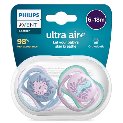 Avent Ultra Air 2 Lecca-Lecca Ortodontica 6-18 Mesi, Colore: Balena E Tartaruga - 2