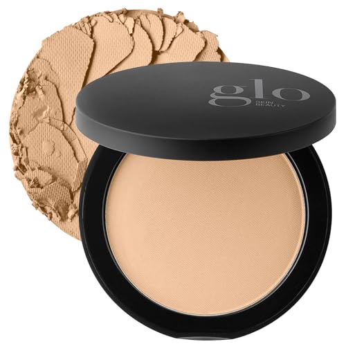 Glo Skin Beauty Pressed Base Powder Foundation Makeup (Golden Dark) - Flawless Coverage for a Radiant Natural, Second-Skin Finish