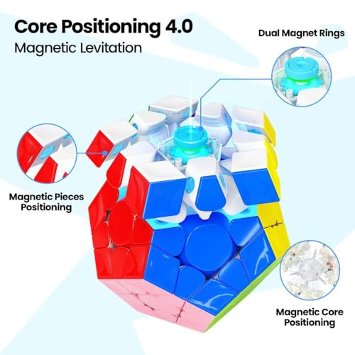 Image of GAN Megaminx V2 Magnetic Speed Cube | MagLev, 160-Point Ball-Core & UV Coated Finish | Omnidirectional Auto-Alignment 15 & 36 Customization Settings, Black