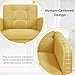 Yaheetech Mid-Century Accent Chairs, Modern Upholstered Living Room Chair, Cozy Armchair Button Tufted Back and Wood Legs for Bedroom/Office/Cafe, Yellow