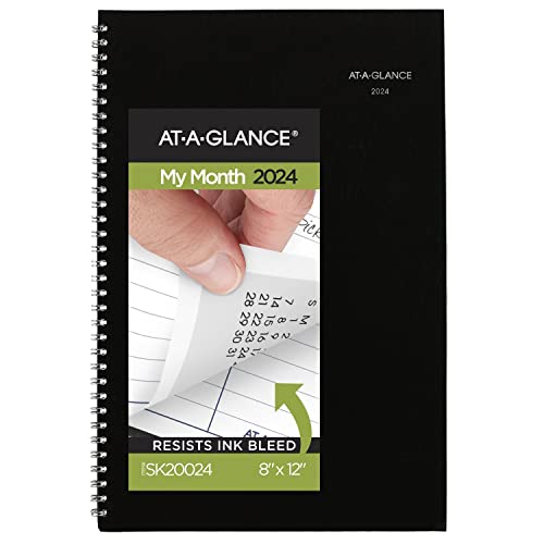 At-A-Glance 2024 Monthly Planner, 8" X 12", Large, Dayminder, Black (Sk20024) #TOP28