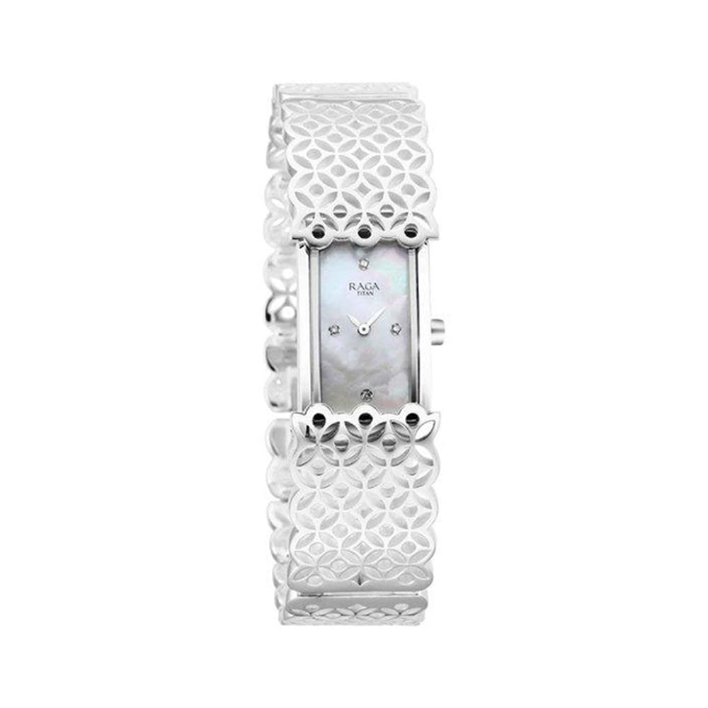 Titan Raga Silver Mother of Pearl Analog Sterling Silver Strap Stainless Steel Watch for Women-NS9898VM03 (B09K4FXMN7) Amazon Price History, Amazon Price Tracker