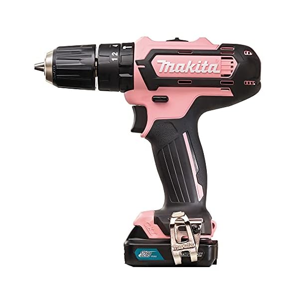 Makita Akku-Schlagbohrschrauber 12V max. in pink / 2,0 Ah, 1 Akku + Ladegerät HP333DSAP Rosa – Bild 4