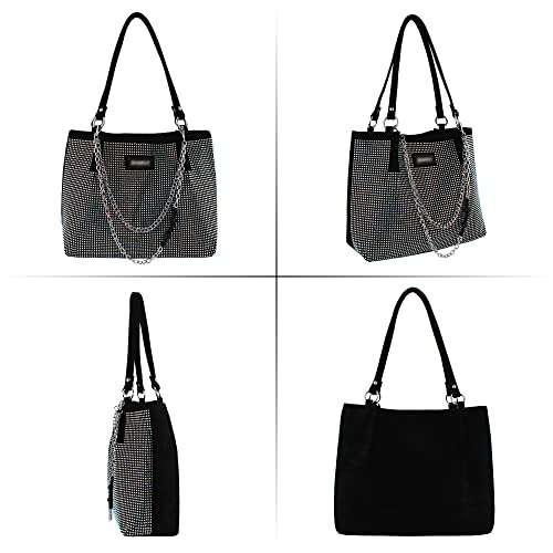 Bolso tote con glitter y cristales para mujer miniatura 3