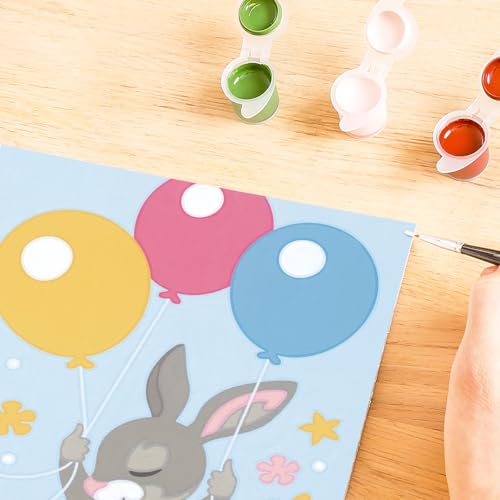 Ravensburger - CreArt Kids 13x18 cm - Numéro d'art - Lapin et Ballons- Kit de Peinture par numéros - Dès 7 Ans - 25758