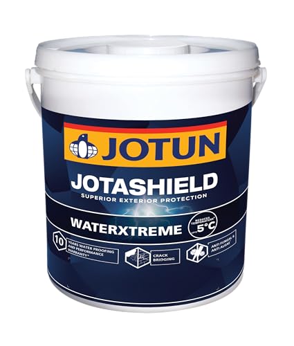 Image of Jotun Jotashield WaterXtreme Basecoat | 10 years water proofing | Crack bridging | Anti-fungal and anti-algae | Waterproof paint for walls | Waterproofing paint for home (20 Liters, White)