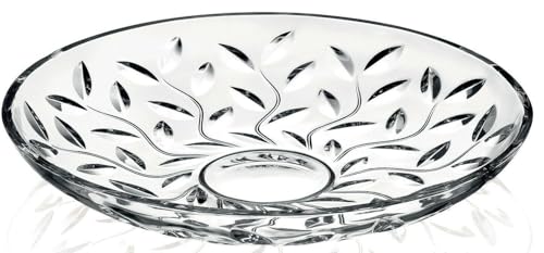 Rammento Lot de 6 petites assiettes à dessert en verre cristal sans plomb, transparentes | Assiettes à dessert décoratives ornées de fleurs | Petites...
