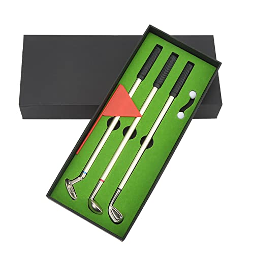 Golf Pen Gift Set, Including Mini Golf Ballpoint Pen Flag Storage Box Souvenir for Golfer Fans Enthusiasts