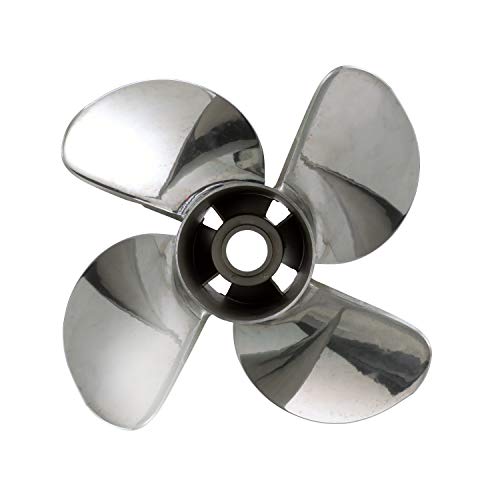 Quicksilver Q4 14.6" Diameter X 19" Pitch, 4-Blade Stainless Steel Propeller, Right Hand Rotation