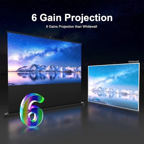 Pantalla portátil para proyector 50 pulg 4:3 con soporte miniatura 4