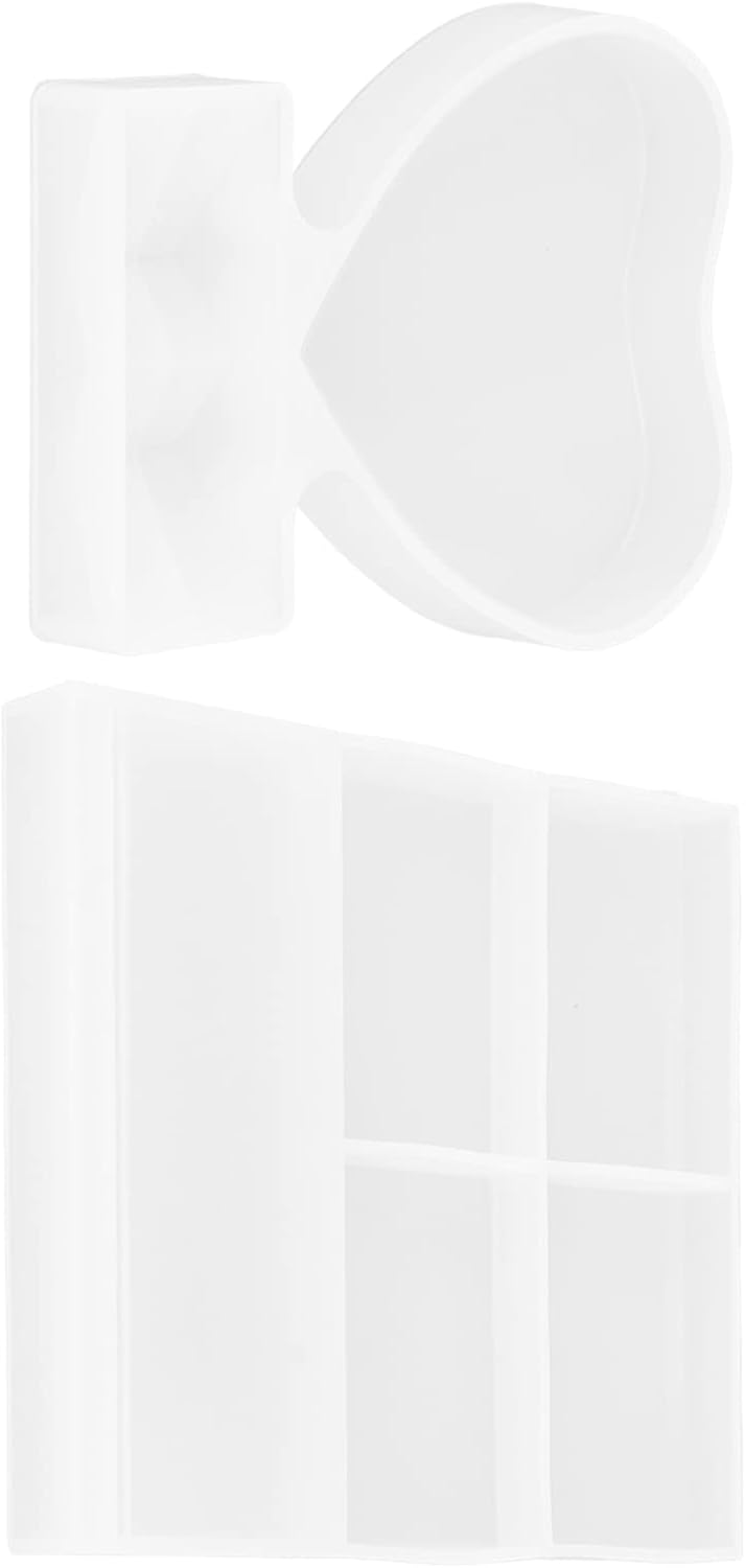 2 Pack Photo Frame Resin Molds–Silicone Rectangle & Heart Shape Epoxy Casting Molds for DIY Crafts, Personalized Photo Frame Mold, Reusable Home Decor Resin Projects (4.1x5.2IN & 5.1x5.7IN)