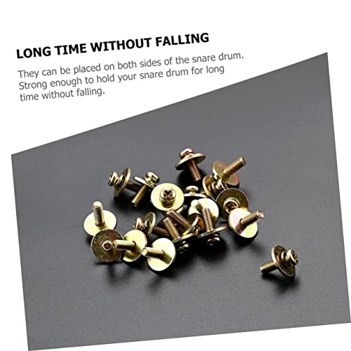 Levemolo: 20 tornillos de fijación dorados para caja y bombo, accesorios para batería, repuestos para tensión de timbal miniatura 7