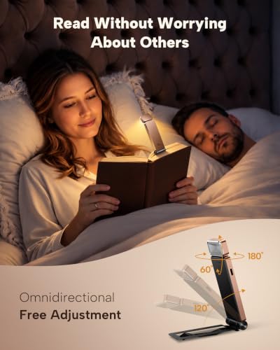 86lux Leselampe Buch Klemme，Wiederaufladbare Buchlampe zum Lesen im Bett – Ansicht 4