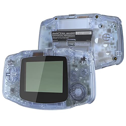 Cover Scocca Tasti Custodia Pulsanti Shell Ricambio per Gameboy Advance gameboy advance Console-Compatibile con IPS & Standard LCD-NON Include Console&IPS SchermoTrasparente Blu Ghiacciaio&Nero
