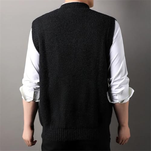 Men Knit Vest Buttons Down Sleeveless Sweater Cardigan V Neck For Casual Business Waistcoat2