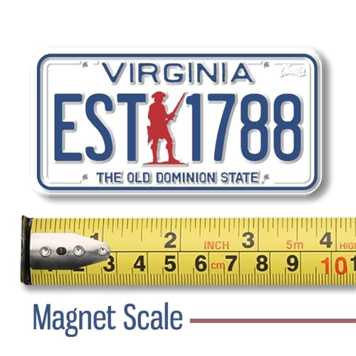 Imán decorativo placa Virginia 1.9" x 3.8" de goma miniatura 2