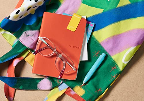 Image of Zequenz A5 & A6- Grenadier Orange Notebook Set Blank Acid Free Paper 200 Pages Each 80GSM 360 Degree Flexibility 100% Handmade Fountain Pen Friendly Color Series Pack of 2 Notebooks