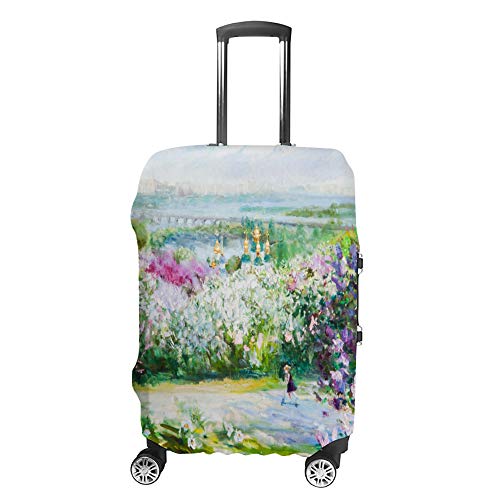 Housse de valise en fibre de polyester haut de gamme motif peinture artistique pour grand bagage