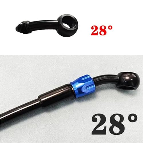 Flexible frein hydraulique acier durable M10 28° pour moto - 5