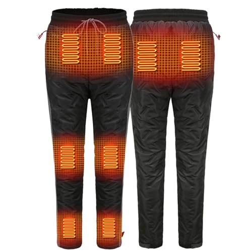 Heated Pants for Women, USB Electric Heating Pants for Outdoor Winter Sports, Winter Warm Trousers, No Battery,L,Black