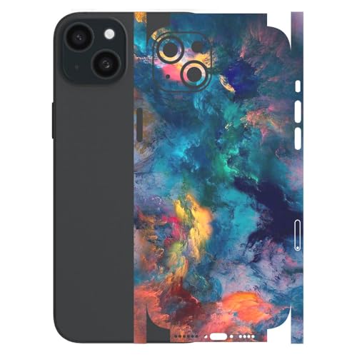 Image of AtOdds - Full Body Back Screen Guard Protector Film - Lamination Wrap Skin Sticker for iPhone 15 Plus | Scratchproof Matte Finish (Design - Color Splash)