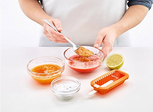 Lekue 1 Unit Iconic Twister Shape Ice Cream Mold, Orange