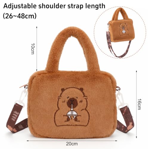 Peluche Capybara Sacs Bandoulière Sac a Main Petite Fille, Capybara Kawaii Sac a Main Enfant, Capibara Mignon Crossbody Bag, Petit Sacs Bandoulière Enfant Filles, Kapibara Porte Monnaie Enfant Cadeau – vue 4