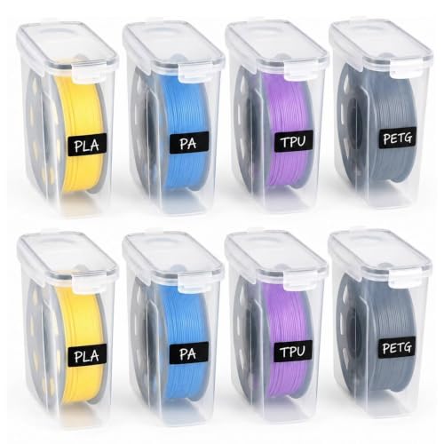 Filament Storage Box 8 Pack, Airtight 3D Printer Filament Containers