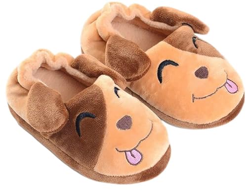 Aggroot Girls Boys Cute Cartoon Animals House Slippers Winter Warm Furry Plush Slippers for kids Indoor Outdoor Home Shoes Anti-Slip