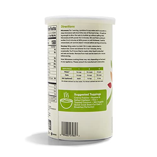 365 by Whole Foods Market, Organic Quick Cook Steel Cut Oats, 24 Ounce