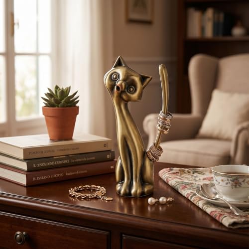 Support de bague en forme de chat, une statuette rétro idéale pour offrir