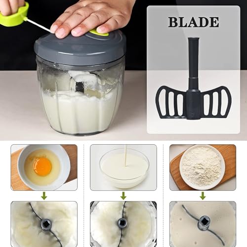 Manual-Food-Processor-Vegetable-Chopper-Small-Hand-Pull-String-Garlic-Onion-Cutter-for-Veggies-Ginger-Fruits-Nuts-Herbs-etc-BPA-Free-Food-Safe-Material-900ml-Gray