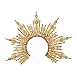 Couronne De Halo Gothique Lolita Bandeau Halloween Vintage Déesse Du Soleil Baroque Halo Headpiece pour Diverses Occasions(A6)
