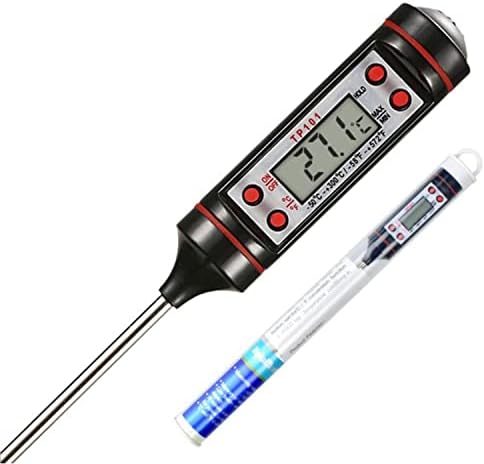 TOPWAY Cyfrowy wielofunkcyjny termometr z podświetlanym ekranem LCD i sondą ze stali nierdzewnej, idealny do gotowania w kuchni, pieczenia, w zestawie bateria