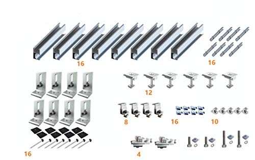 Solar Rail kit for 8 Full Size Panels up to 475W