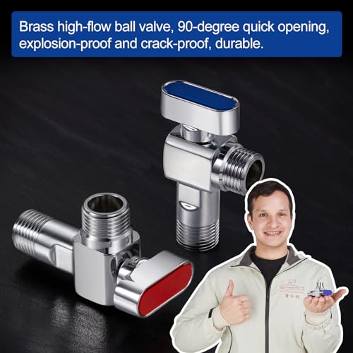 Vanne d'angle rouge pour eau chaude - Robinet d'arrêt quart de tour Submarine - 5