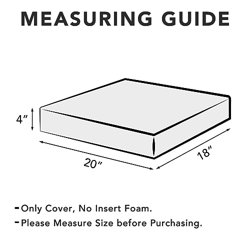 Image of Easy-Going Patio Cushion Covers 20x18x4 Inch 4 Pack, Linen Look Outdoor Water Resistant Chair Seat Cushion Slipcover with Zipper for Outdoor Furniture, Covers Only! Beige