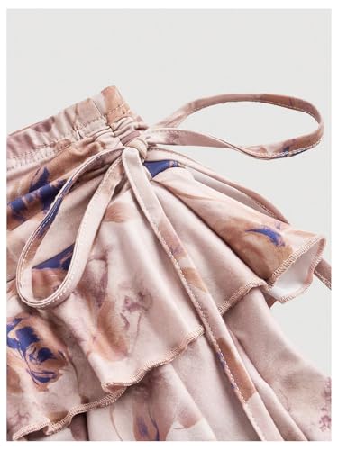 Women's Y2K Floral Ruffle Layered Skirts Graphic A Line Mesh Going Out Mini Skirt3