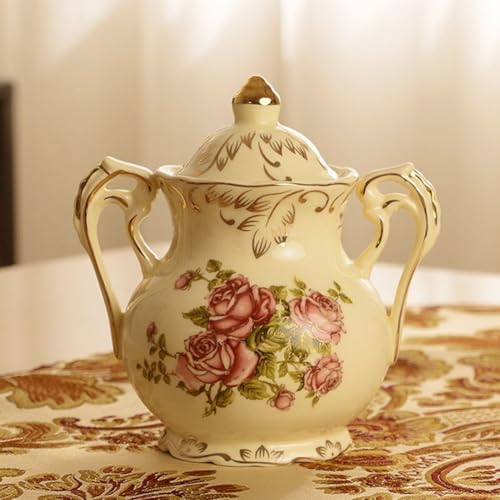 Tarro de cerámica para dulces Uonlytech con tapa elegante para cocina 6