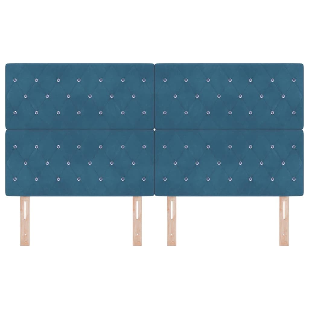 Cabecero Azul Oscuro 180 cm Terciopelo Pino Macizo Diseño Moderno Resistente y Duradero para Dormitorio Juvenil Fondo de Cama