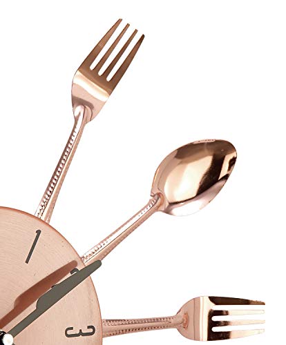 Deco 79 Metal Starburst Utensil Wall Clock, 15" X 1" X 15", Copper #TOP2