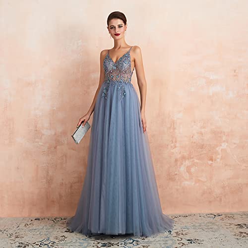 Robe de bal formelle avec strass et perles dos nu haute performance