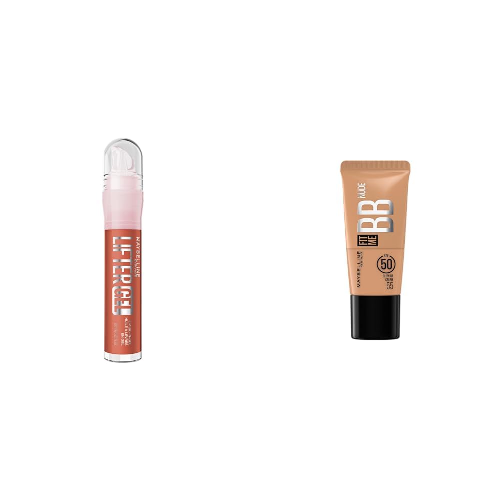 Maybelline New York Lifter Gel Lip Oil In Gel Maybelline New York Fit Me Glow BB Cream, SPF 50 24H Hydration With Niacinamide Hyaluronic Acid, Dewy Finish for Normal to Dry Skin- Shade 55 25ml-image-9