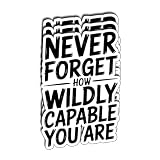 (3Pcs) Never Forget How Wildly Capable You are Sticker Inspirational Motivational Quote Waterproof Vinyl Decal Positive Reminder Gift for Women Laptop Water Bottle Journal Size 3" x 2"