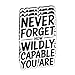 (3Pcs) Never Forget How Wildly Capable You are Sticker Inspirational Motivational Quote Waterproof Vinyl Decal Positive Reminder Gift for Women Laptop Water Bottle Journal Size 3" x 2"