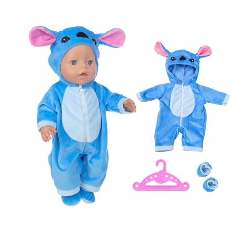 Puppenkleidung 35-43 cm, Puppenkleidung 43 cm für Babypuppen Enthält EIN Kleid, eine Kleidung Bekleidung Outfits und Verbinden für Baby Puppen 14-18Inch(Blau)