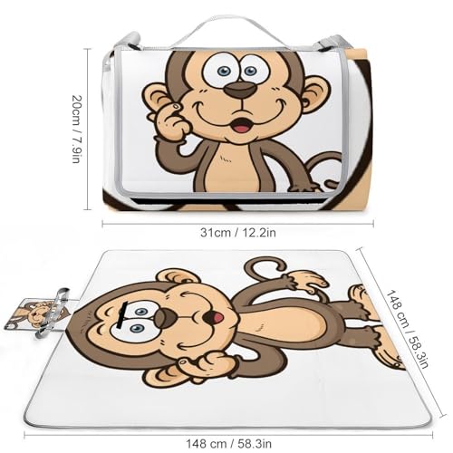 Couverture de pique-nique imperméable Monkey tapis résistant à la chaleur pliable - 4