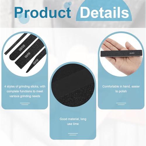 Image of Honoson 60 Pcs Sanding Sticks for Plastic Models Set Include 30 Polishing Sticks and 30 Sanding Twig for Wood Models Assorted Metal Tools Accessory Craft Amateur Beginner (Style 2)