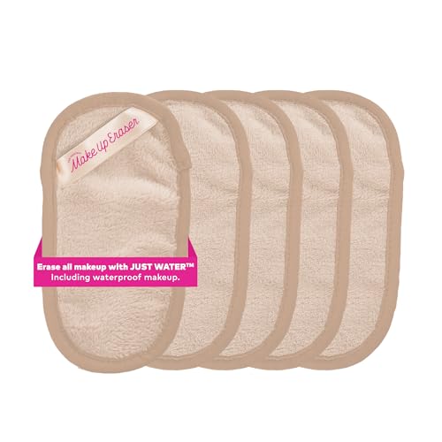The Original MakeUp Eraser Mini PRO 5-pack, Erase All Makeup With Just Water, Including Waterproof Mascara, Eyeliner, Foundation, Lipstick, Sunscreen and More! Sweet Cream, 5ct