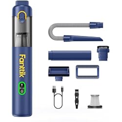 Fanttik V8 Mate Upgraded Cordless Car Vacuum, Portable Mini Vacuum with 13000pa Suction Power, 2 Suction Modes, Type-C Charge, Handheld Vacuum for Car, Small Tasks, Keyboards, Office Desk (Blue)